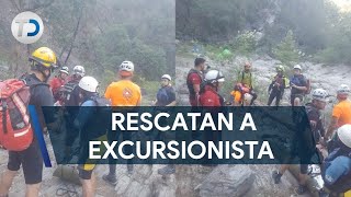 Protección Civil de NL rescatan a excursionista extraviada en Matacanes [upl. by Annaihr]