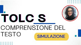 SIMULAZIONE TOLC S Scienze test comprensione del testo [upl. by Ordisi]