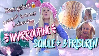 Meine HAARROUTINE SCHULE  3 Frisuren über Nacht MaVie Tutorial [upl. by Henni991]