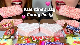 ASMR VALENTINES DAY CANDY PARTY 발렌타인 데이 파티 리얼사운드 먹방  KimampLiz ASMR [upl. by Vandyke]