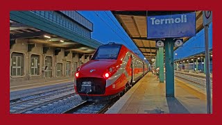 Treni alla stazione di TERMOLI  dove inizia il SEMPLICE BINARIO della LINEA ADRIATICA P410 [upl. by Hercules]