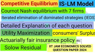 Non Stop Numericals on Mathematical economics competitive Equilibrium  ISLM MODEL Solow Residual [upl. by Meihar414]