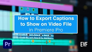 Export Captions to Show on Video in Premiere Pro [upl. by Jaf115]