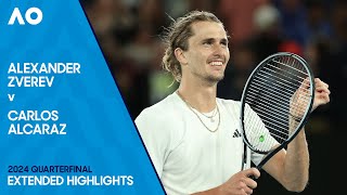 Alexander Zverev v Carlos Alcaraz Extended Highlights  Australian Open 2024 Quarterfinal [upl. by Jarid285]