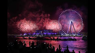 New year night 2024 Marina Beach Dubai  New Years 2024 Dubai puts on dazzling fireworks show [upl. by Bela304]