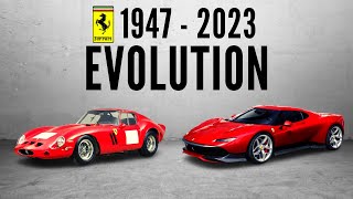 Ferrari Evolution 1947 2023  Best Ferrari Models of All Time [upl. by Elgar93]