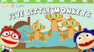 FIVE LITTLE MONKEYS jumping on the bed lyrics  famous children songs english [upl. by Hugh578]