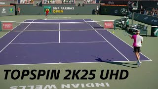 TopSpin 2K25 Fastpaced Court Level Gameplay Footage  Shelton V Medvedev Indian Wells [upl. by Aleina]