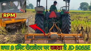 55HP के ट्रेक्टर पर चला दिया 8 Feet Rotavator rotavator johndeere [upl. by Renato]