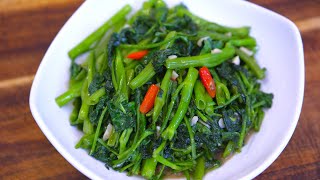 3 Minute Recipe  Water Spinach Side Dish [upl. by Kcirreg178]