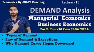 Demand Analysis  Managerial Economics  Types of Demand  Law of Demand amp Exceptions  Notes [upl. by Je]