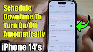 iPhone 1414 Pro Max How to Schedule Downtime To Turn OnOff Automatically [upl. by Animor49]