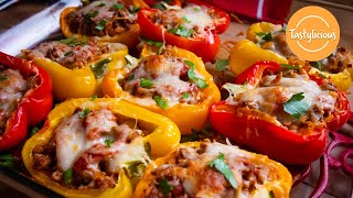 Delicious Homemade Stuffed Bell Pepper Recipe  Easy Stuffed Bell Pepper Recipe [upl. by Aisenet]