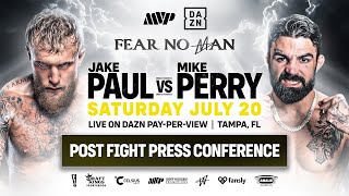 JAKE PAUL VS MIKE PERRY POSTFIGHT PRESS CONFERENCE LIVESTREAM [upl. by Yentihw]