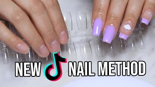 NEW Tiktok Nail Trend Easy Gel Nail Extensions for Beginners [upl. by Kado64]