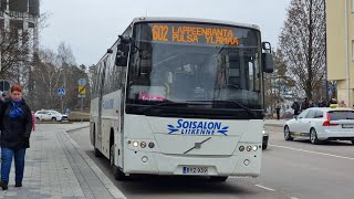 Soisalon Liikenne 54 Volvo 8700 B12B  Jouko bus line 602 in Lappeenranta Finland [upl. by Heigho]