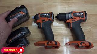 Ridgid 18V SubCompact Brushless DrillDriver amp Impact Driver  2 batteries charger and bag [upl. by Frederique169]