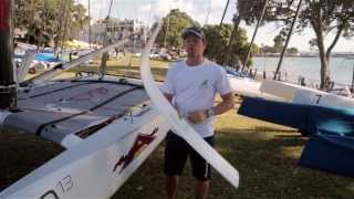 2014 AClass Worlds  Nathan Outteridge Explains Foiling AClass [upl. by Weissman]