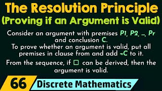 The Resolution Principle Proving if an Argument is Valid [upl. by Isdnil]