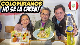 COLOMBIANOS probando COMIDA PERUANA POR PRIMERA VEZ 🔥🇨🇴  CEVICHE LOMO SALTADO CAUSA PISCO [upl. by Ellehciram]