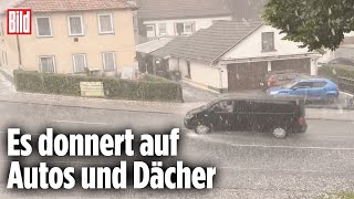 THÜRINGEN Unwetter bringt golfballgroßen Hagel [upl. by Chrisy]