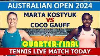 Coco Gauff vs Marta kostyuk  Australian open 2024 [upl. by Acinhoj616]