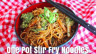 ONE POT VEGETABLE STIR FRY SPAGHETTI NOODLES  How To Make Stir Fry Noodles  Simple Cooking Videos [upl. by Ecilahs]