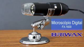 Microscópio Digital USB Zoom 1600x Para PC Notebook Celular com OTG não incluso BRIWAX FX1600 [upl. by Seys]