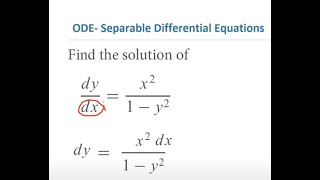 Solving a Separable ODE and Simple Example 3 [upl. by Pogue732]