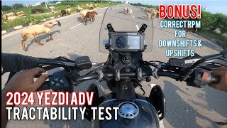 2024 YEZDI ADVENTURE TRACTABILITY TESTED  Lowest Speeds in Each Gear  Correct RPM for GearShifts [upl. by Auhesoj]