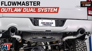 20092018 Ram 1500 Flowmaster Outlaw Dual System  SideRear Exit 57L Exhaust Sound Clip amp Install [upl. by Okiman]