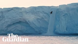 Like kayaking on another planet Kayaker achieves historic 20m glacier waterfall descent [upl. by Welford]