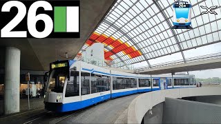 🚊 GVB Amsterdam Tramlijn 26 Cabinerit IJburg  Centraal Station IJzijde vv  Tram Driver 2020 [upl. by Enelaehs]