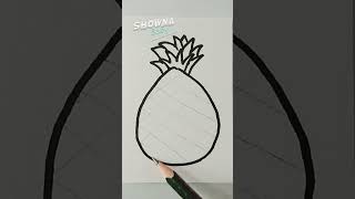 How to draw Pineapple for kids  🍍shorts [upl. by Timothy]