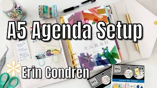 A5 ERIN CONDREN AGENDA SETUP AND PLAN WITH ME [upl. by Aidile]