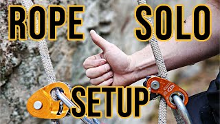 Complete Equipment Set Up Walk Thru For Top Rope Solo Rock Climbing Devices Used Petzl N Climb Tech [upl. by Oihsoy]