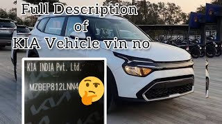 What is VIN No How to read KIA VIN No How to know model year Full detail about KIA VIN NO [upl. by Barri]