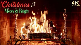 Christmas Fireplace w Merry and Bright Instrumental Christmas Music  Christmas Fireplace Ambience [upl. by Salahi]