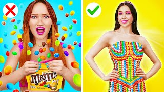 CLEVER WAYS TO SNEAK CANDIES  Awesome Food Hacks And Tricks by 123 Go [upl. by Weingartner]