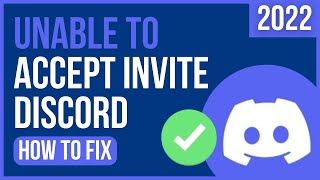 FIX UNABLE TO ACCEPT INVITE DISCORD 2024  How to Fix Discord Unable to Accept Invite [upl. by Akoyin]