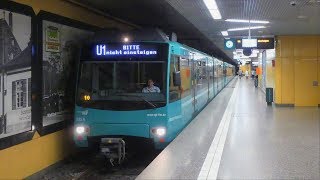 UBahnVerkehr in Frankfurt Süd mit U4 und U5Wagen [upl. by Efar]