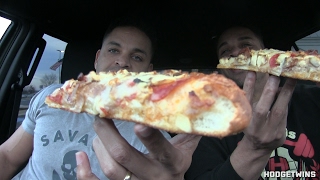 Eating Deep Dish New York Style Pizza Hodgetwins [upl. by Chap]