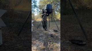 Setting up a Moultrie Deer feeder hunting outdoors deer moultrie [upl. by Beka]