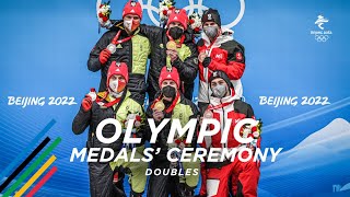 Olympic medals‘ ceremony in Doubles luge at the Beijing 2022 Winter Games [upl. by Ruby]