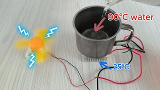 DIY Thermoelectric Generator using Hot Water and Peltier Cooling Chip homemade diy generator [upl. by Antoni]