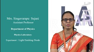 Light Emitting Diode Physics Laboratory by Mrs Singavarapu Sujani [upl. by Ralyat]