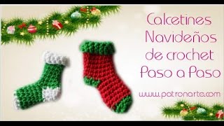 Calcetines Pequeños de Crochet para Navidad [upl. by Varick]