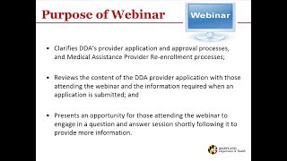 Provider Application Webinar April 2018 [upl. by Reggi]