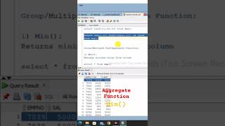 AggregateGroup Function in SQL  Min Function in SQL [upl. by Eissirhc]