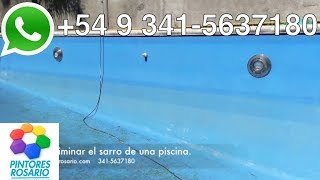 Como eliminar el sarro de una piscina  Pintores Rosario [upl. by Yelbmik]